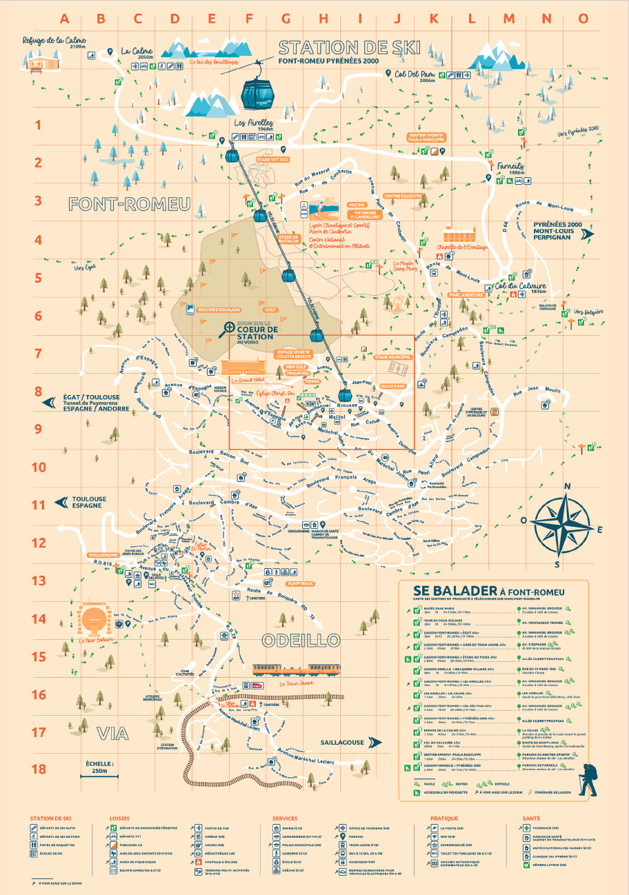 Plan station Font-Romeu Pyrénées 2000