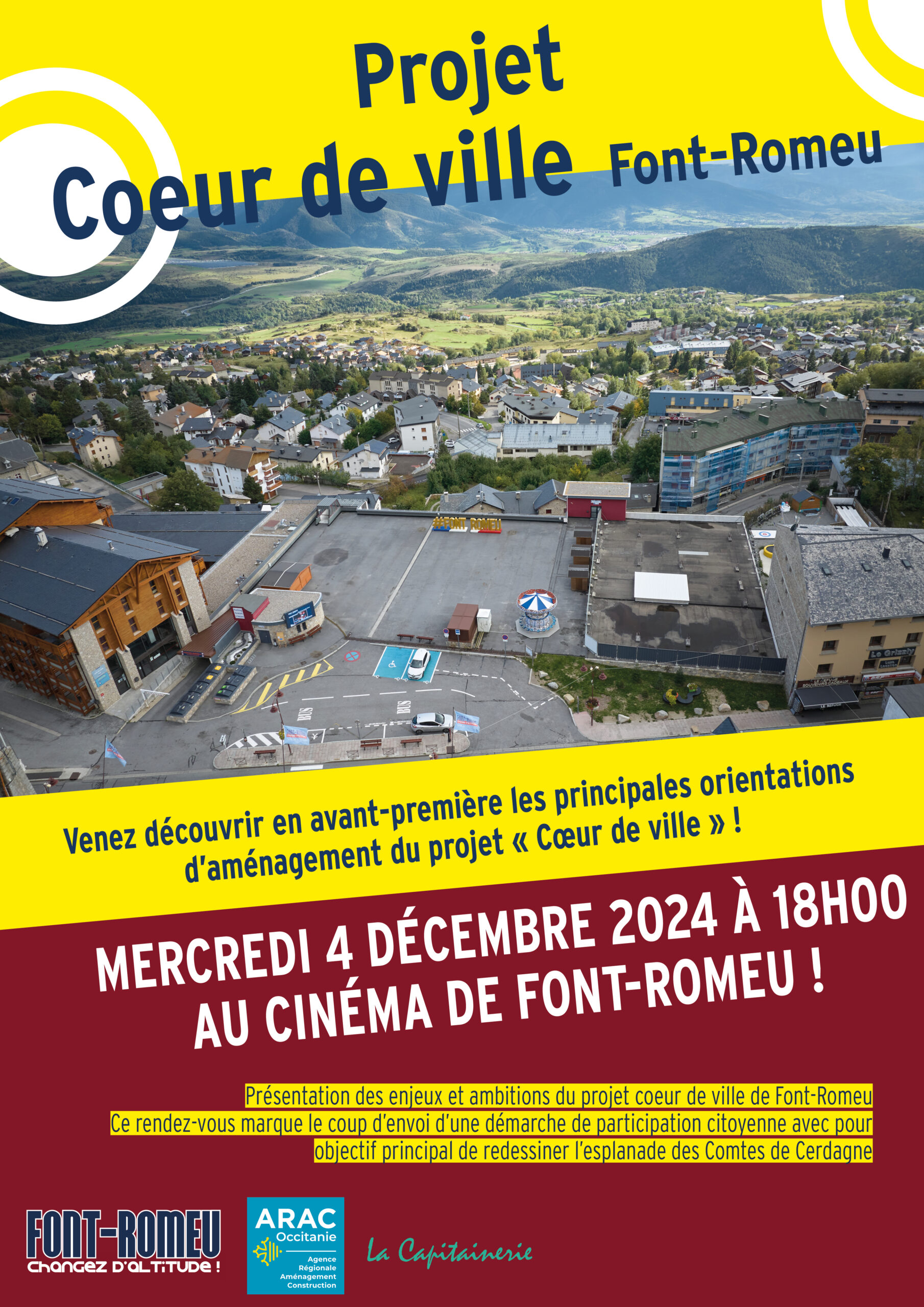 Affiche reunion Coeur de ville 4 dec Font-Romeu