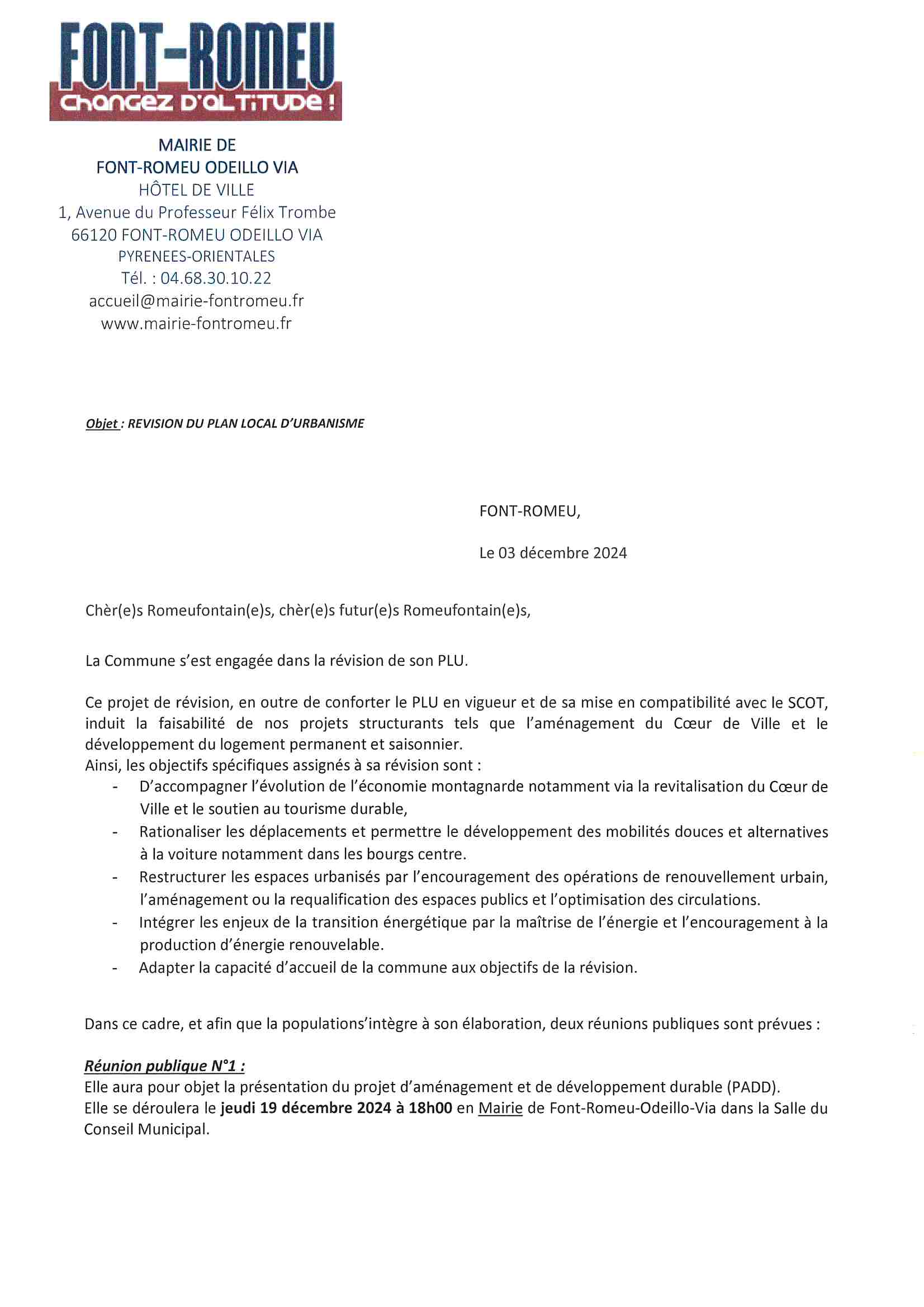 Lettre Mr MAIRE Réunions Publiques PLU_Page_1